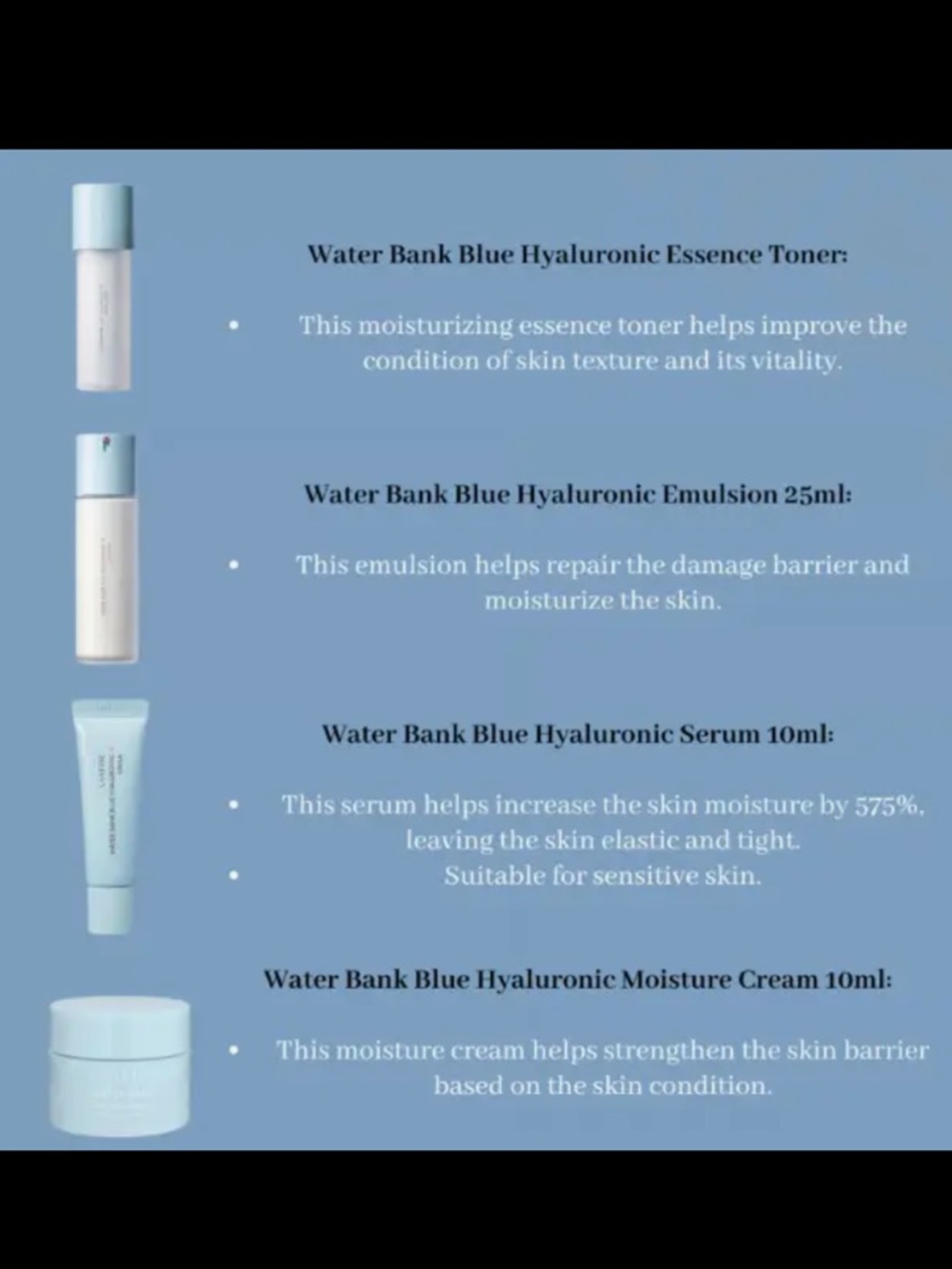 LANEIGE Water Bank Blue Hyaluronic 4-Step Essential Kit Travel Sizes - Picture 6 of 7
